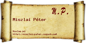 Miszlai Péter névjegykártya