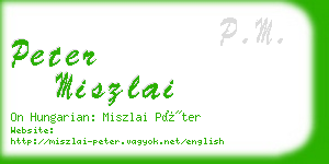 peter miszlai business card